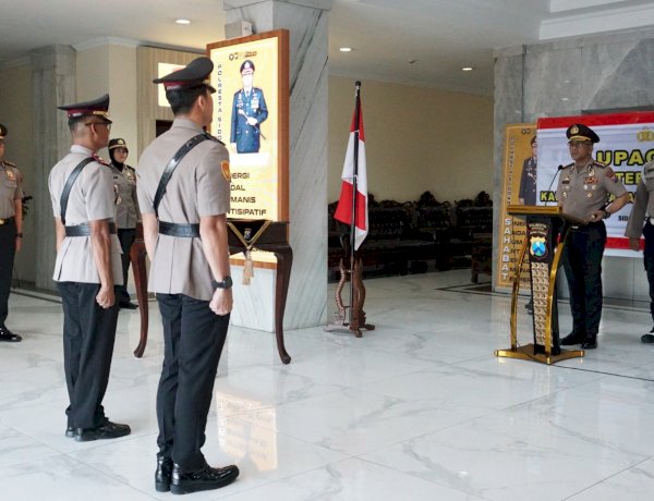 Kapolresta Sidoarjo Pimpin Sertijab Kapolsek Taman, Tekankan Integritas dan Pelayanan Prima